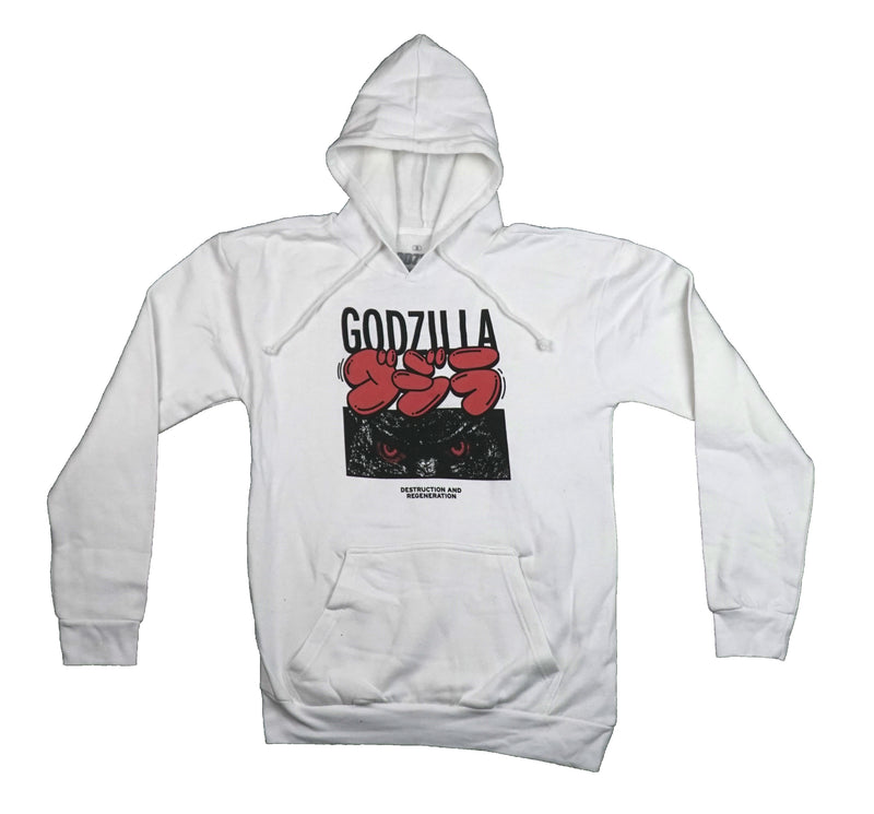 Godzilla Close up on Eyes Men's Pull-Over Mens Unisex Licensed Hoodie
