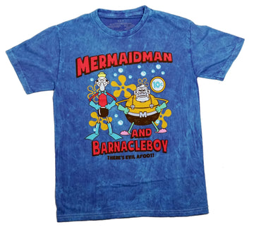 Spongebob Squarepants Mens T-Shirt -Mermaidman & BarnacleBoy  Evil Afoot