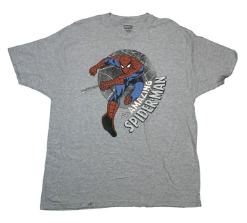 Spider-Man Mens T-Shirt - Amazing Running Out of Black & White Web