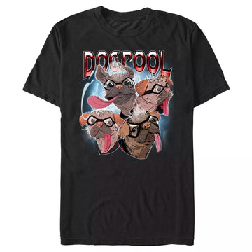 Deadpool& Wolverine Mens T-Shirt - Dogpool Dog Collage Image