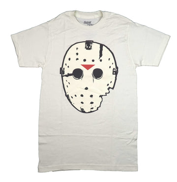 Friday the 13th Mens T-Shirt - Broken Giant Jason Mask on Cream