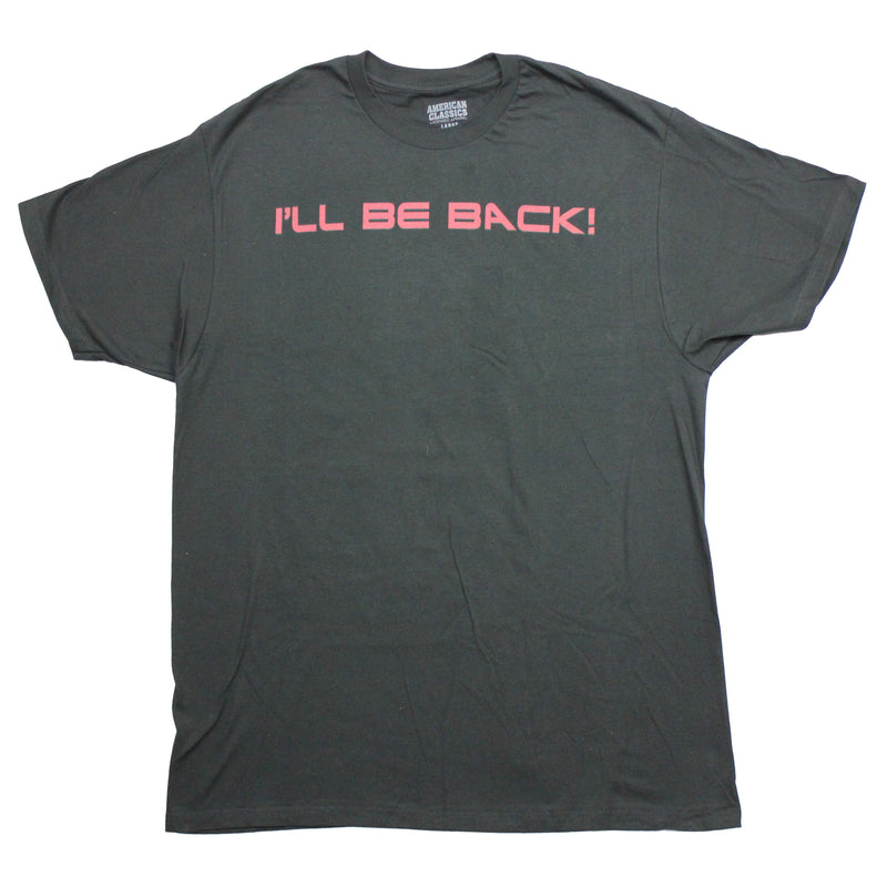 The Terminator Mens T-Shirt - I'll Be Back Schwarzenegger Image on Back