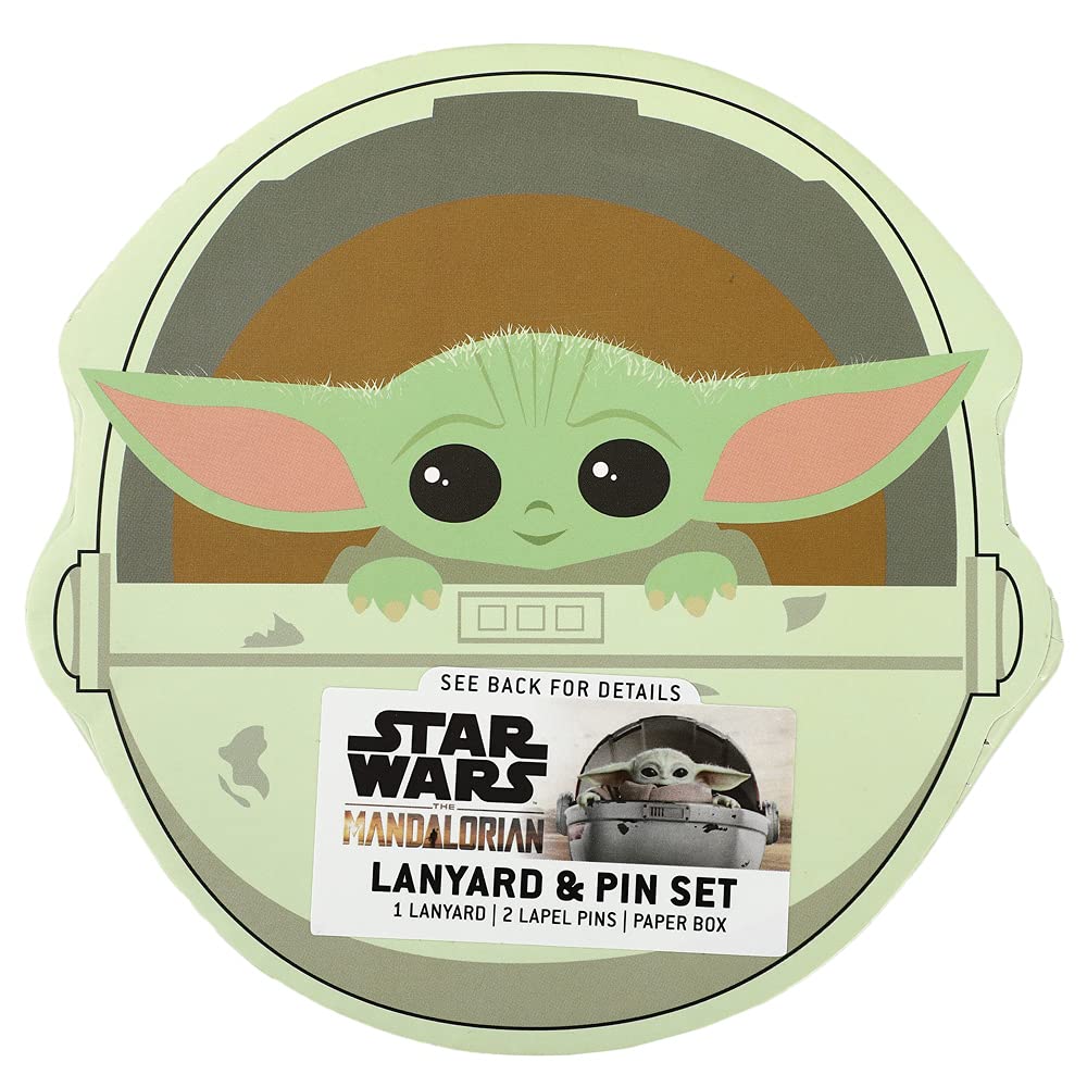 Star Wars Grogu Lanyard Keychain Lapel Pin Novelty Box Gift Set