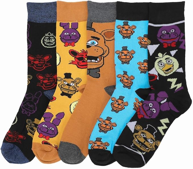 Bioworld Five Nights at Freddy's Adult Casual Crew Socks (Pack of 5)