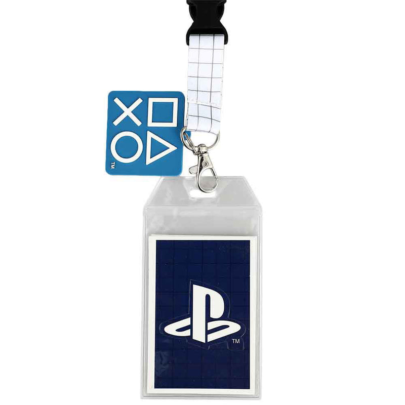 PlayStation Lanyard Featuring Button Symbols With Charm - Inmyparentsbasement.com