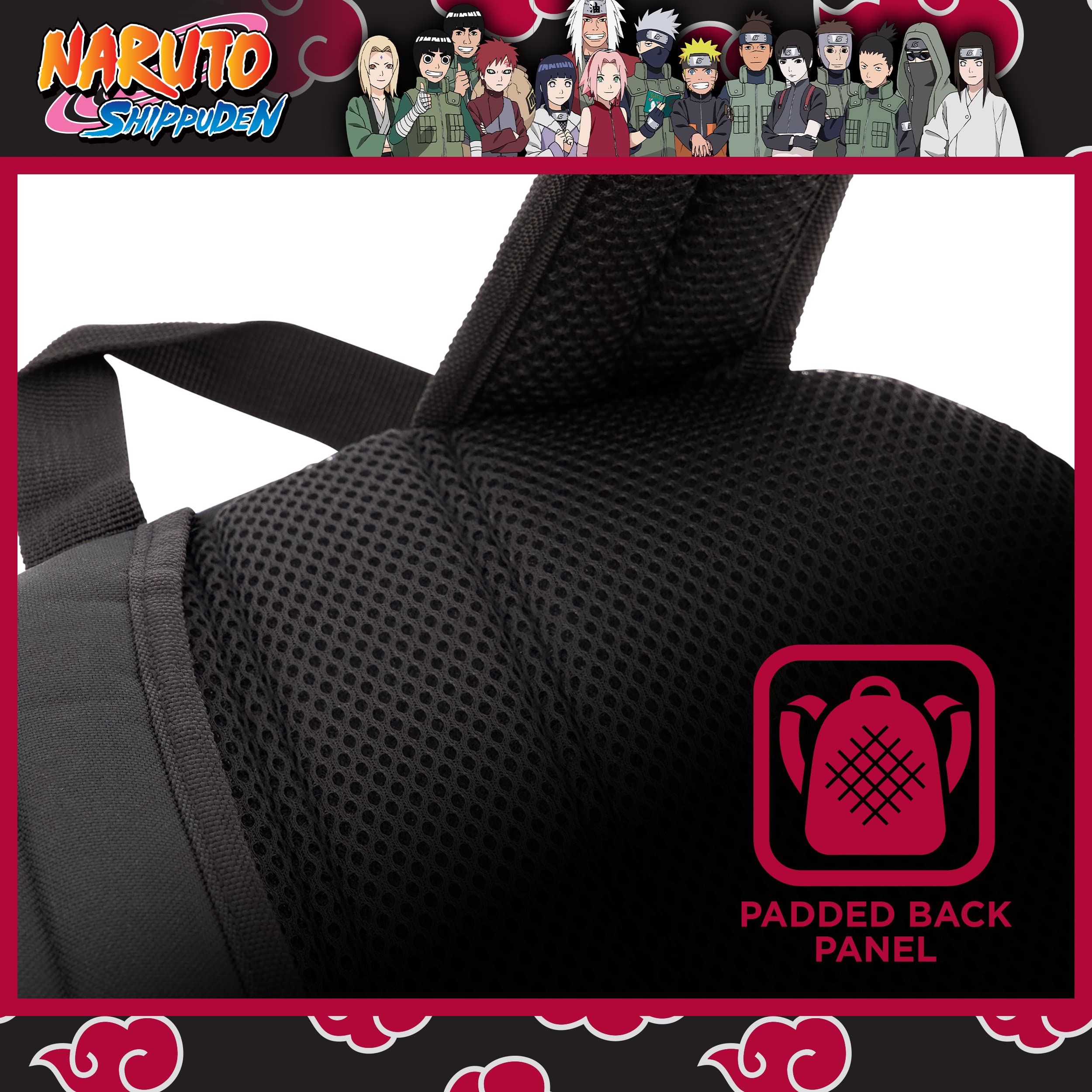 Naruto 13 Inch Sleeve Laptop Backpack, Padded Computer Bag for Commute or Travel, Shinobi Headband, One Size