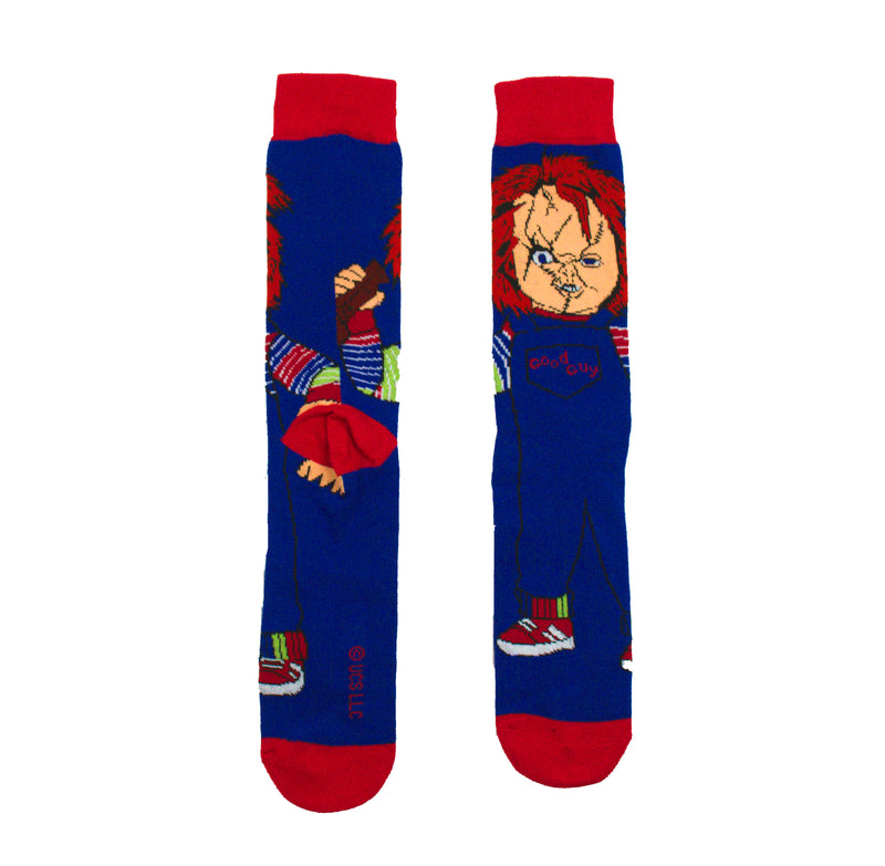 Child's Play "CHUCKY" Standing scarred and wielding Men's Crew sock
