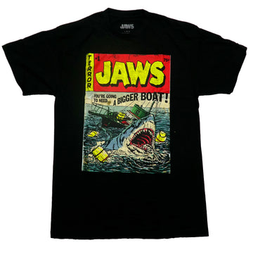 Jaws Mens T-Shirt - Comic Cover You're Gonna Need...A Bigger Boat!