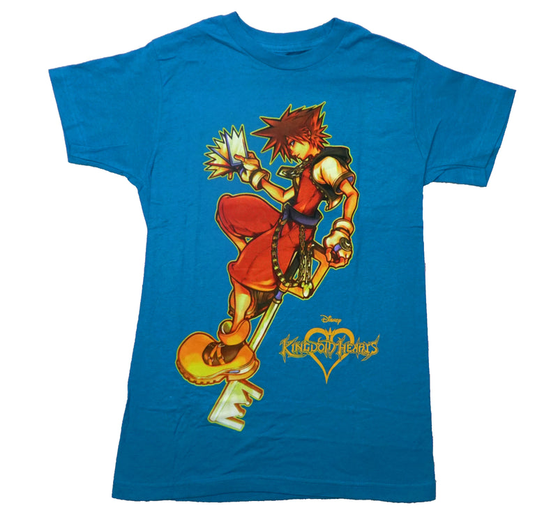 Kingdom Hearts Mens T-Shirt -Disney Sora Sitting On Giant Key