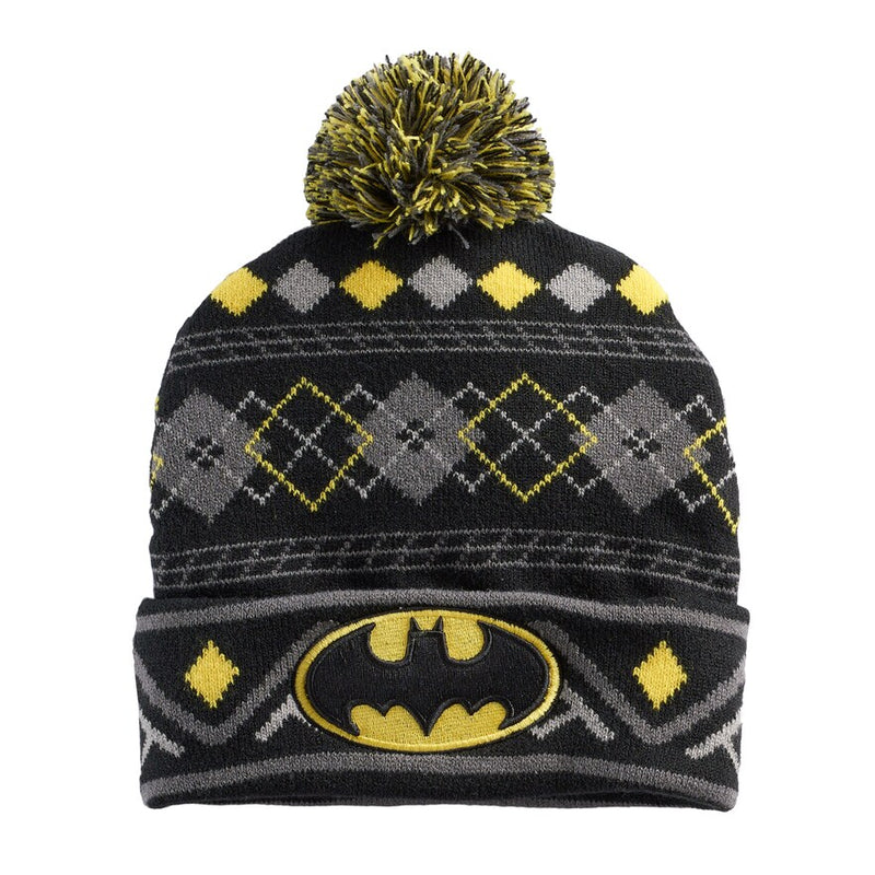 Batman Mens Argyle Design Patch And Puff Image