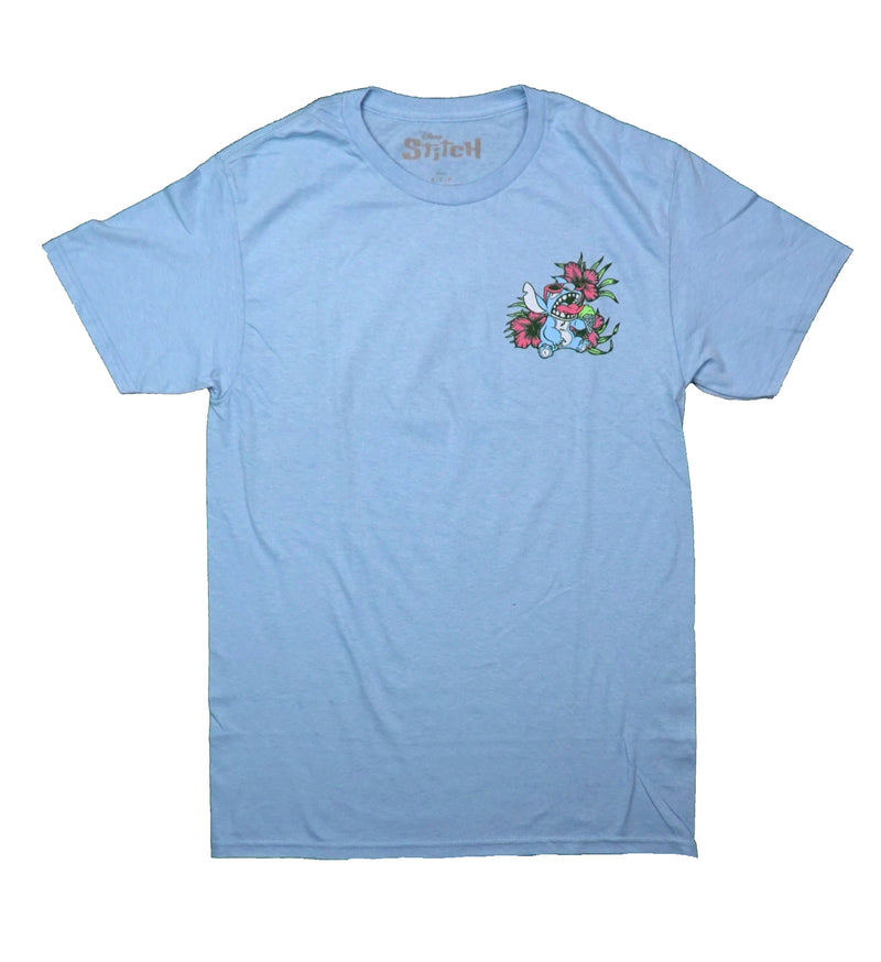 Lilo & Stitch Mens T-Shirt - Lapel Stitch Summer Daze on Back