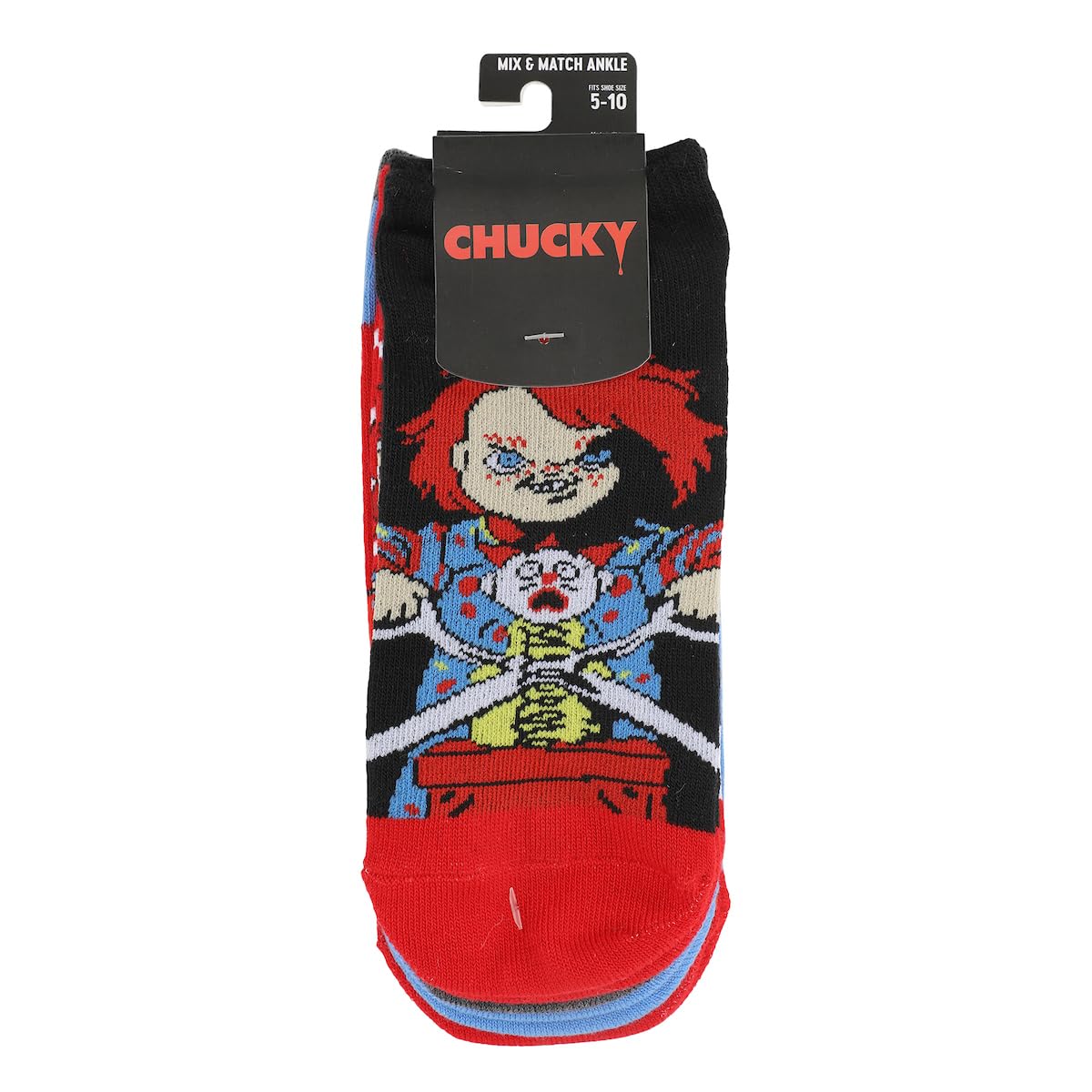 Bioworld Chucky & The Bride Of Chucky Women's 5-Pair Ankle Socks