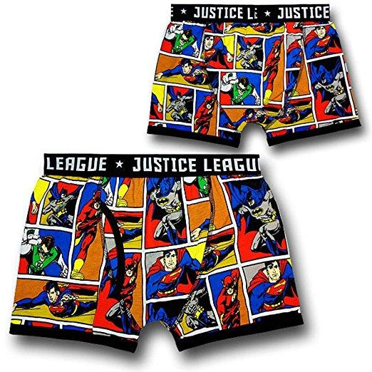 DC Comics JUSTICE LEAGUE OF AMERICA All-Over Print BOXER BRIEFS - Size Small