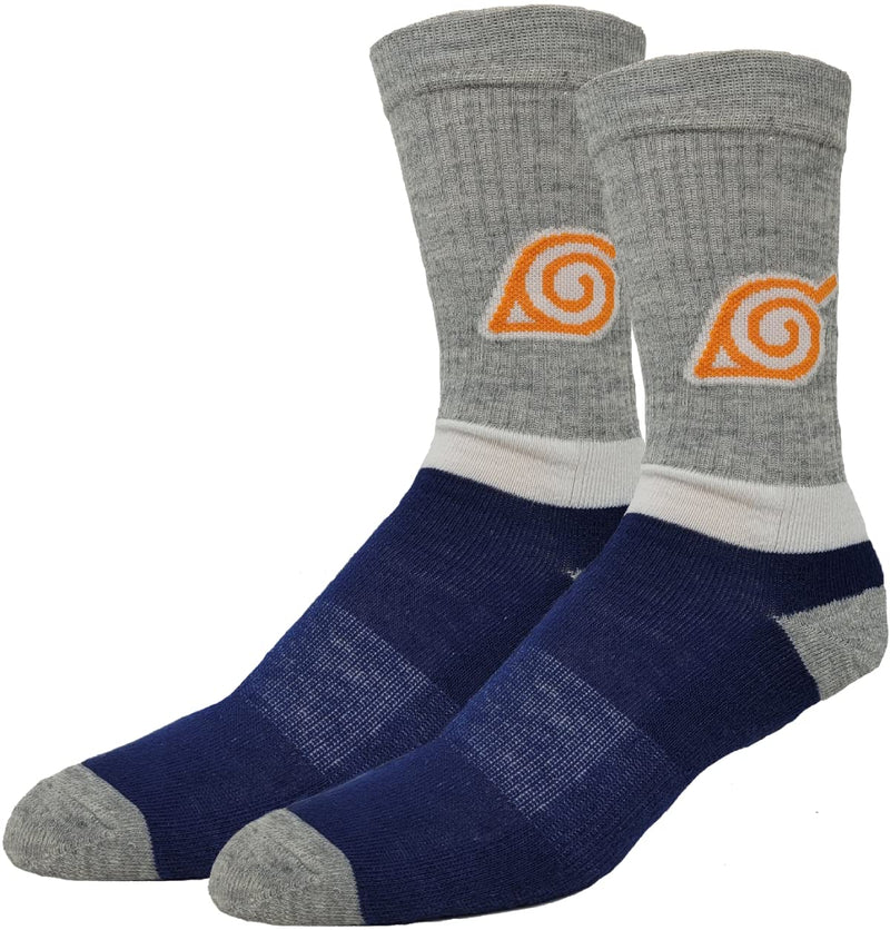 Ripple Junction Naruto Shippuden Adult Crew Sock 2 Pack Cosplay Colorblock Icons Officially Licensed