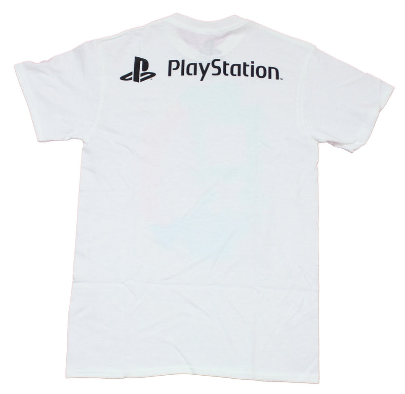 PlayStation Mens T-Shirt - Button Symbols over Pastel Splash