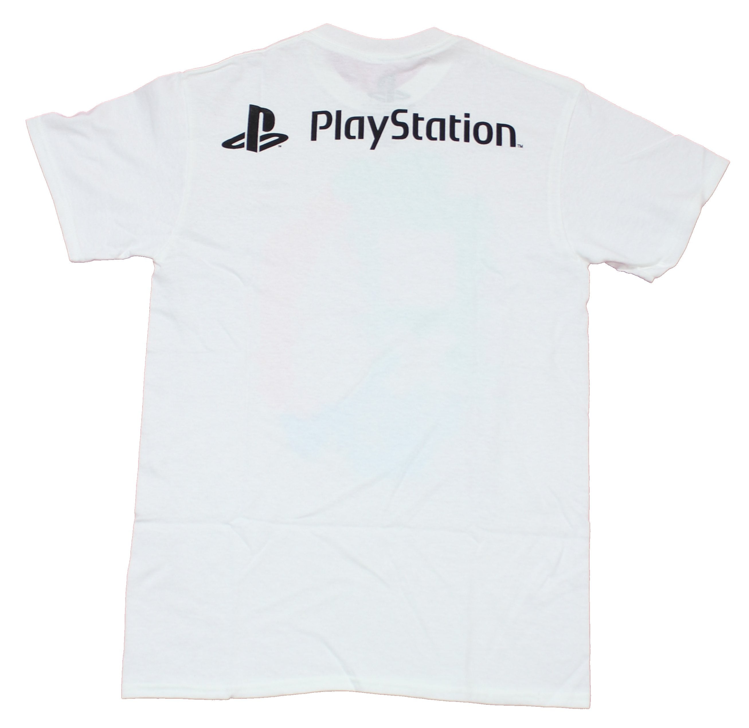 PlayStation Mens T-Shirt - Button Symbols over Pastel Splash