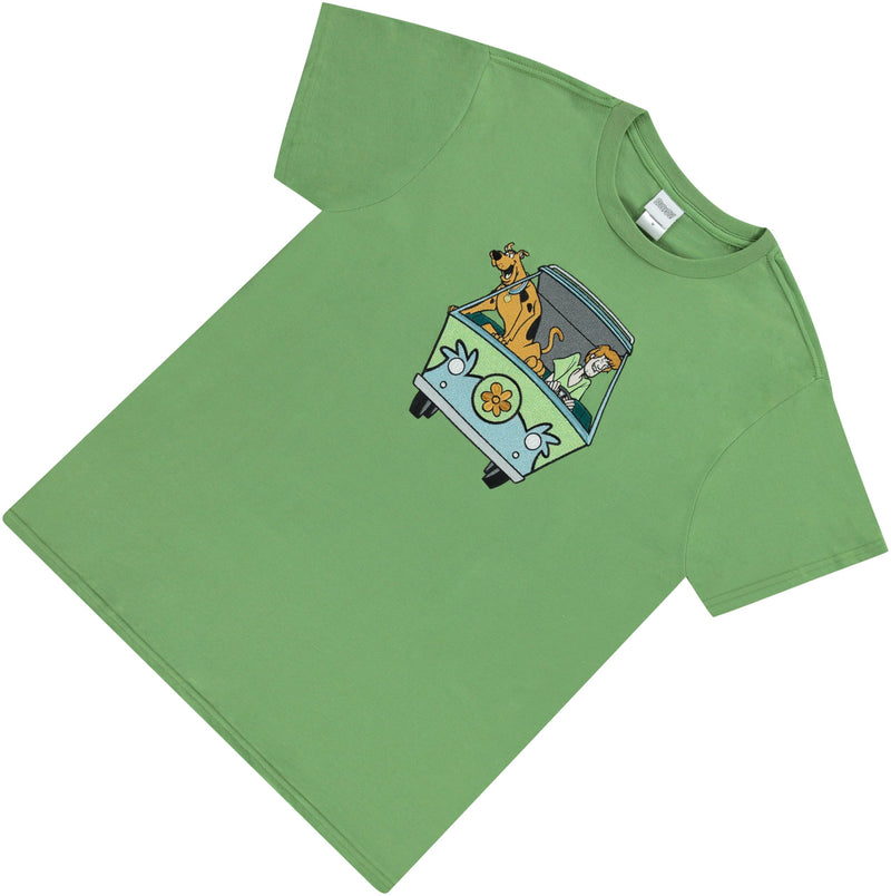 Scooby-Doo Mens Throwback Shirt, Shaggy, Velma Tee - Classic Front and Back Rubber Patch T-Shirt