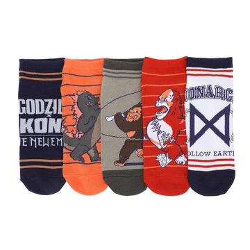 Bioworld Godzilla Vs Kong The New Empire Titans Women's 5-Pair Ankle Socks