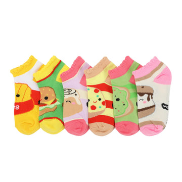 Bioworld Squishmallows Food Character Art Youth 6-Pair Ankle Socks