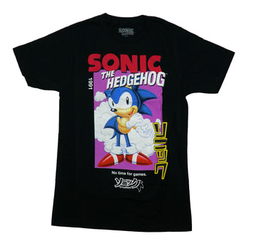 Sonic the Hedgehog Mens T-Shirt - 1991 No Time For Games