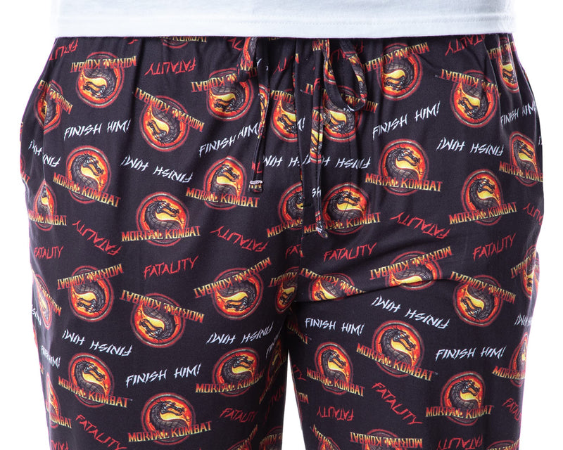 INTIMO Mortal Kombat Mens' Dragon Finish Him Fatality Sleep Pajama Pants