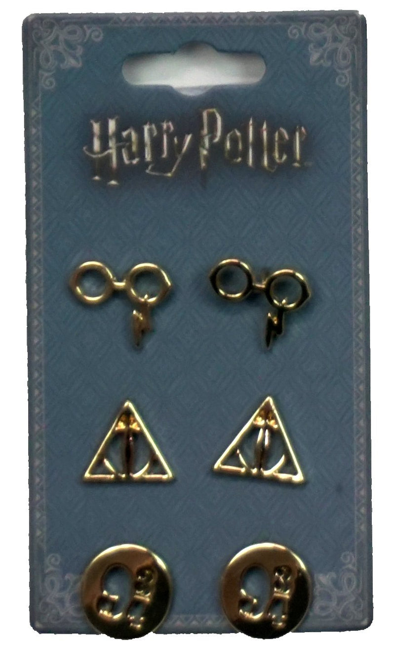 Harry Potter Earrings - 3 Pack Varsity Brights Deathly Hollows bolt 9 3/4 Styles