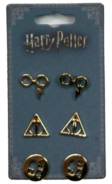 Harry Potter Earrings - 3 Pack Varsity Brights Deathly Hollows bolt 9 3/4 Styles