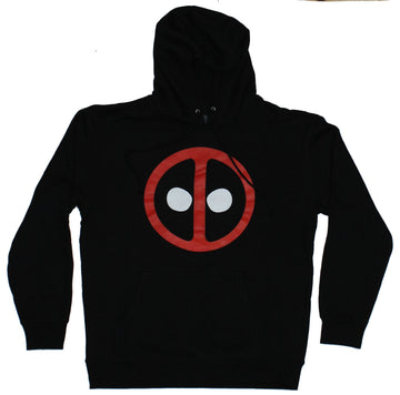 Deadpool (Marvel Comics) Mens Pull Over Hoodie- Simplest Deadpool Logo Image