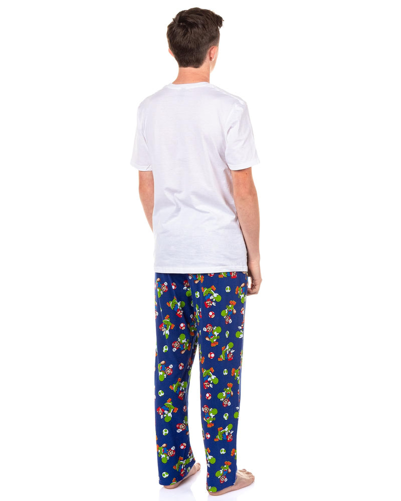 Nintendo Men's Mario and Yoshi Power Up Soft Touch Cotton Pajama Pants