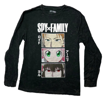 Spy x Family Mens Long Sleeve T-Shirt -3 Panel Character Eye Images Below