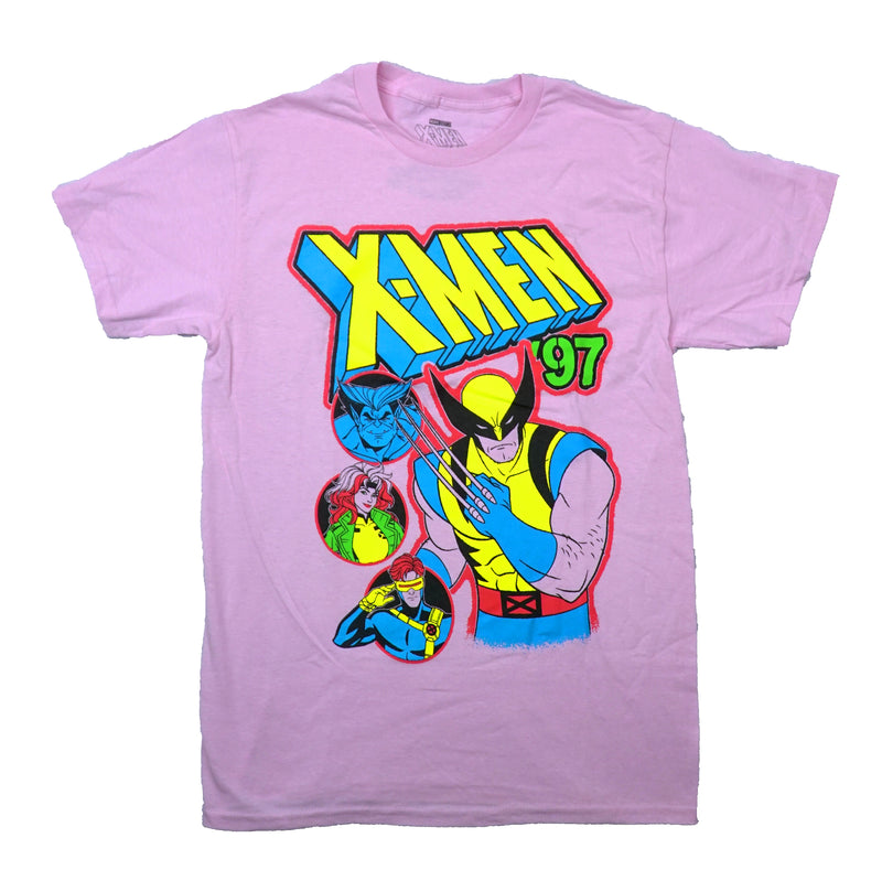 X-Men '97 Mens T-Shirt - Three Circle Images by Wolverine Red Outline