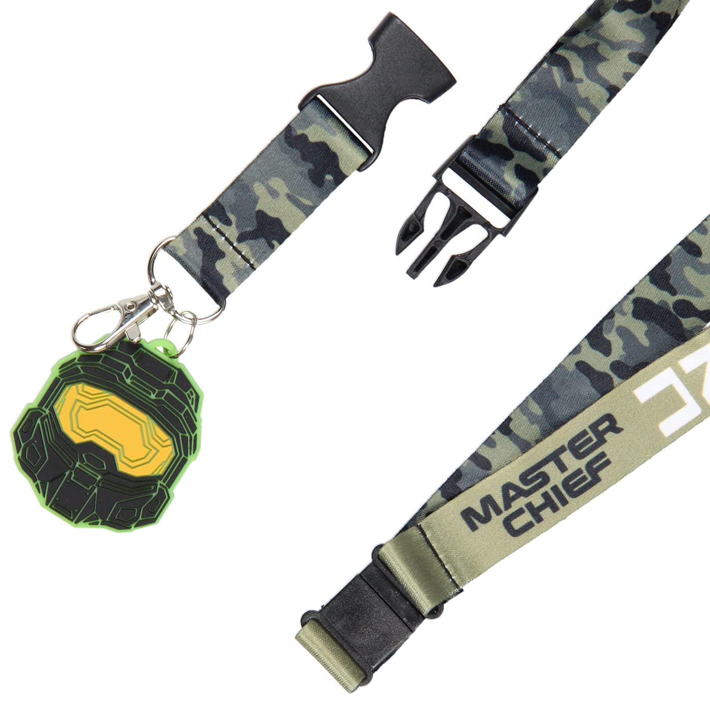 Halo Video Game Lanyard Keychain w/ 2" Master Chief Rubber Charm
