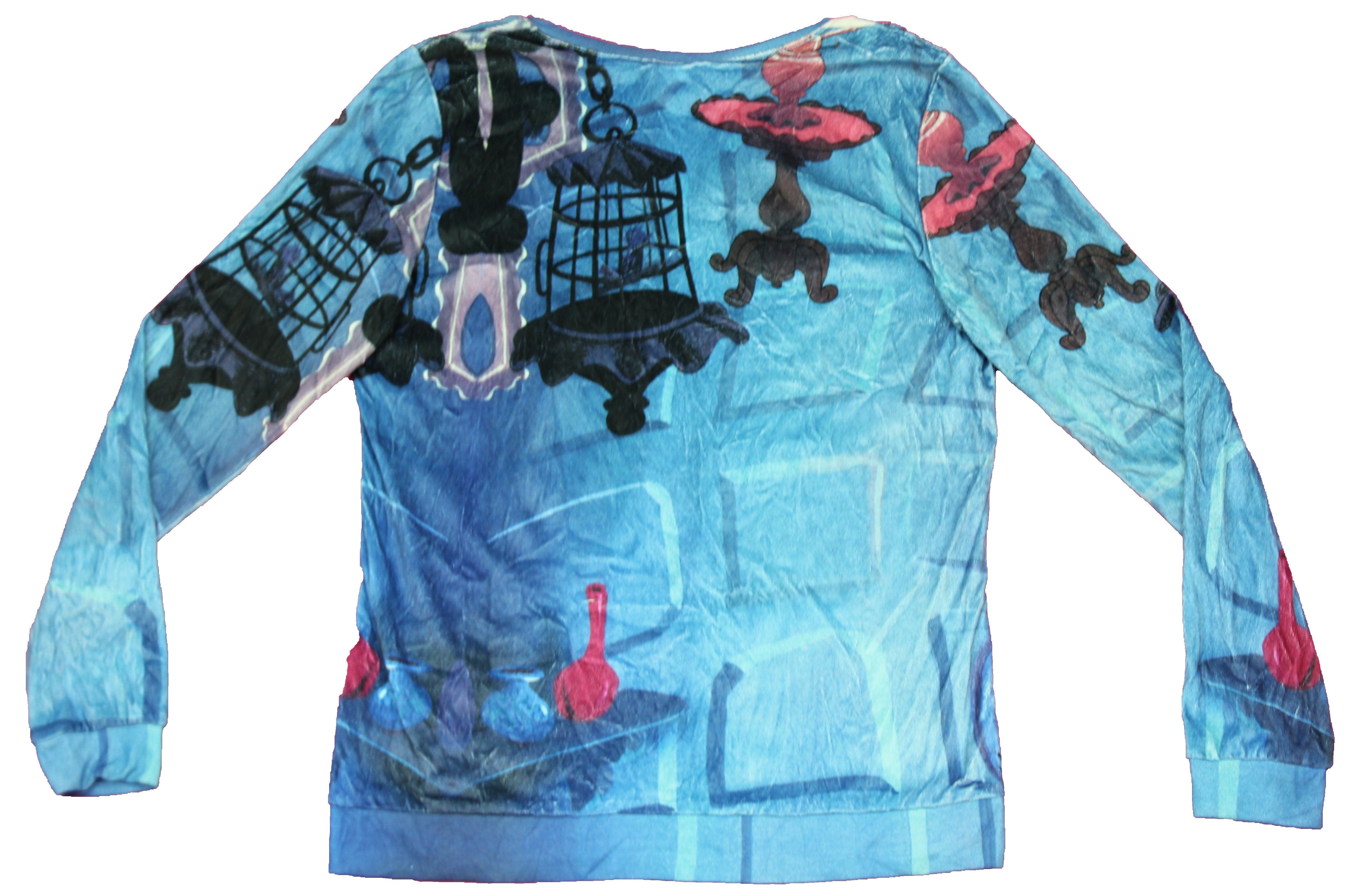 Alice in Wonderland Girls Juniors Sweatshirt - Plush Alice All Over Image