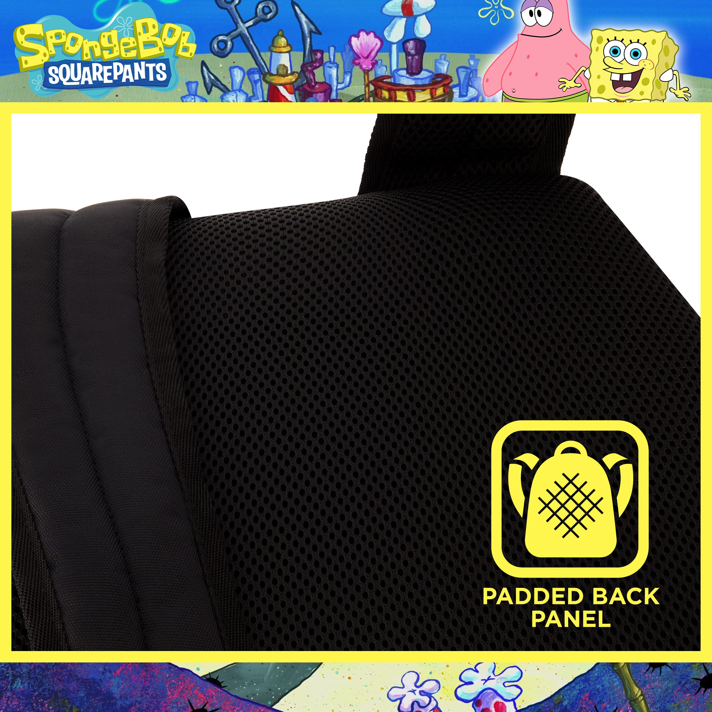 SpongeBob SquarePants 13 Inch Sleeve Laptop Backpack, Checkered Padded Computer Bag for Commute or Travel, Multi