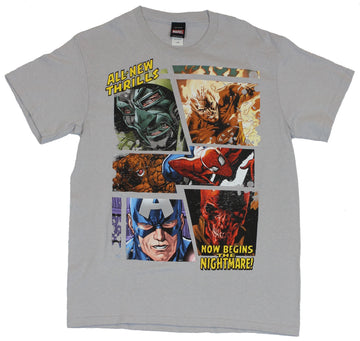 Marvel Comics Mens T-Shirt -  "All New Thrills Now Begins the Nightmare" Pics