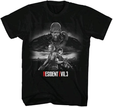 Resident Evil Mens T-Shirt - Black & White Poster Style Image