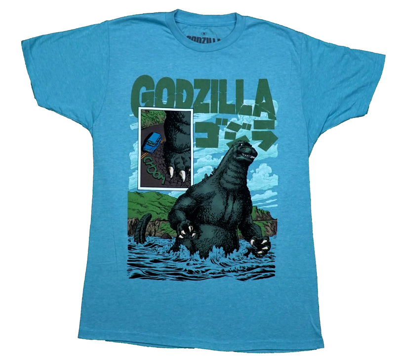 Godzilla Mens T-Shirt -Standing In Ocean Art Adams Art Image - Inmyparentsbasement.com