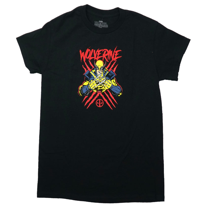 Wolverine Mens T-Shirt - Screaming Hands Crossed Pose Below Red Name
