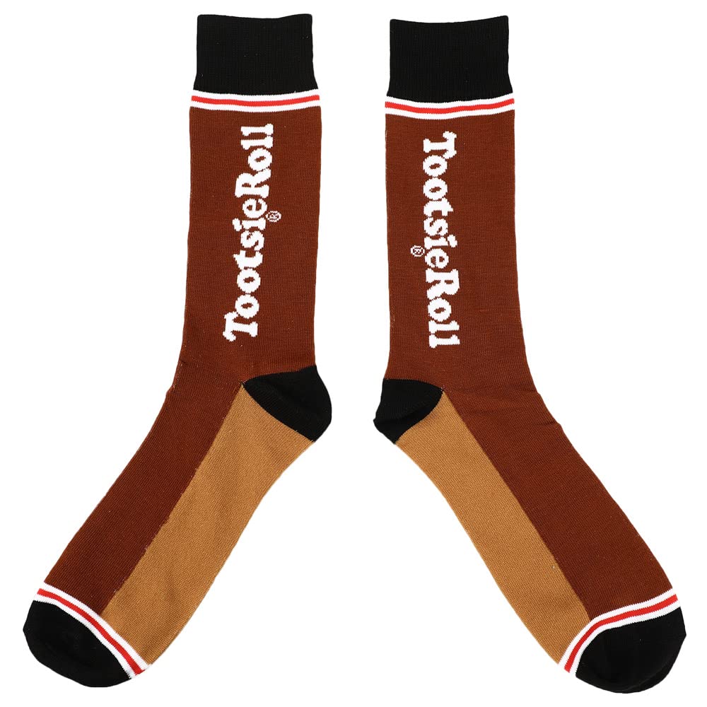 Bioworld Chocolate Tootsie Roll Pops Candy Labels Casual fun Crew Socks for Boys 5-Pack