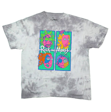 Rick and Morty Mens T-Shirt - 4 Pastel Colored Sea Coral Character Images