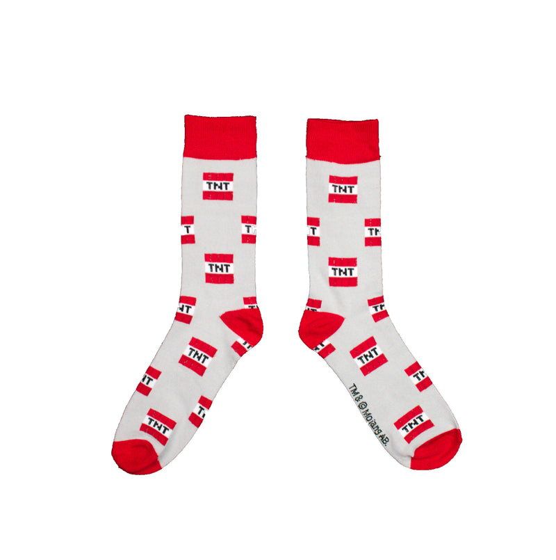 Minecraft TNT block men's crew sock