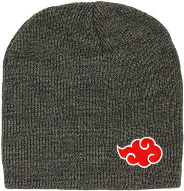 Ripple Junction Naruto Shippuden Akatsuki Cloud Embroidered Logo Charcoal Grey Adult Unisex Knit Beanie