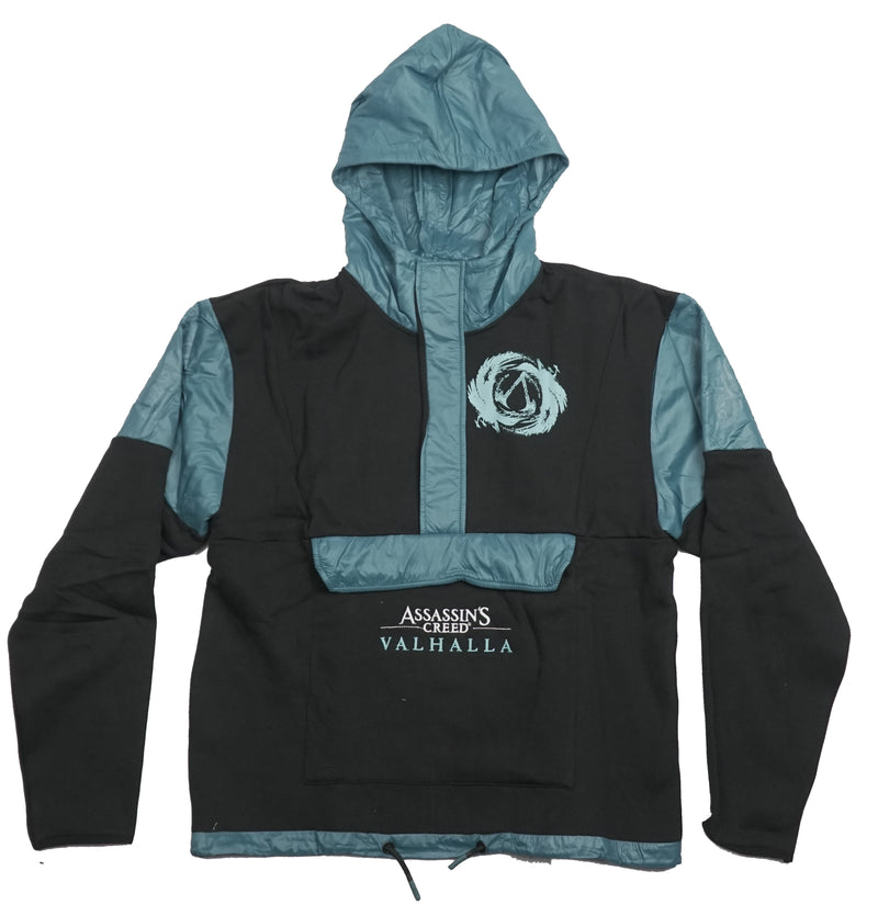 Assassins Creed Valhalla Anorak Adult / Mens Sweatshirt - Lapel Graphic Embordered Logo - Inmyparentsbasement.com
