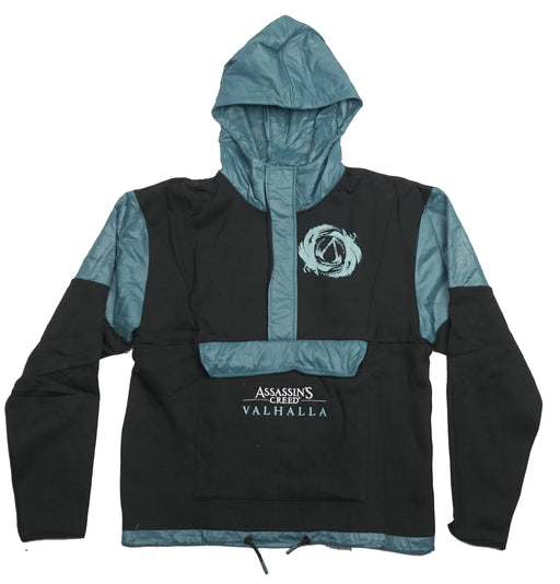 Assassins Creed Valhalla Anorak Adult / Mens Sweatshirt - Lapel Graphic Embordered Logo - Inmyparentsbasement.com