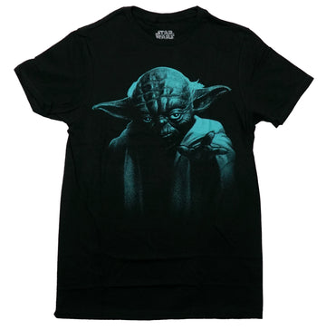Star Wars Mens T-Shirt - Blue Tint Shadowed  Yoda