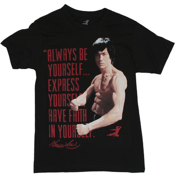 Bruce Lee Mens T-Shirt - "Always Be Yourself, Express yourself..." Bruce Image