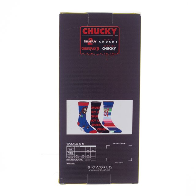 Child's Play Chucky Animigos Adult Crew Socks 3 Pack - Inmyparentsbasement.com