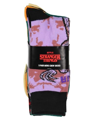 Bioworld Stranger Things Crew Socks 5 Pairs Mid Crew Socks For Men Women 5 Pack