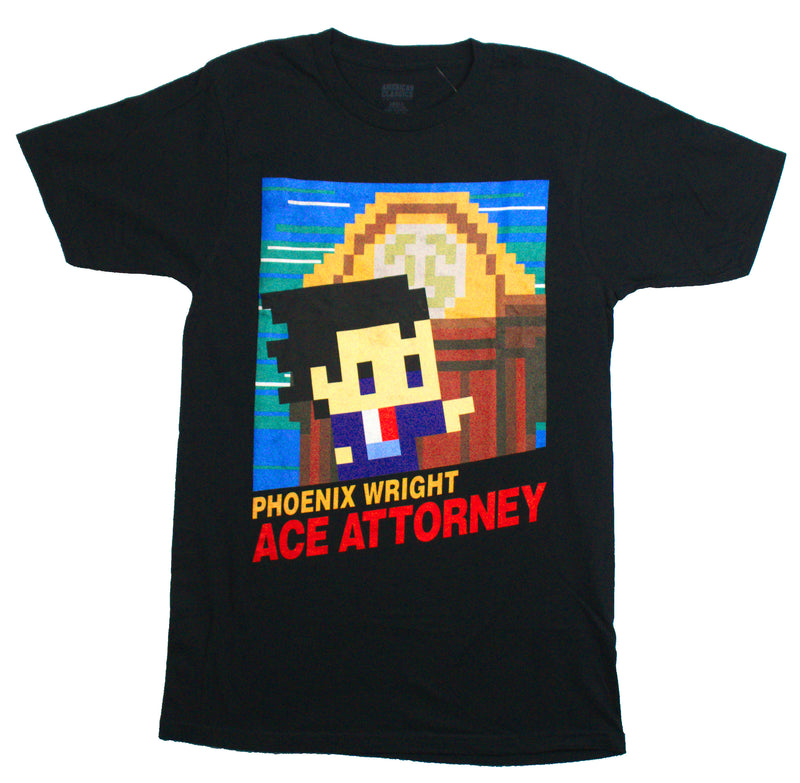 Phoenix Wright Ace Attorney Mens T-Shirt - NES Style Pixel Image