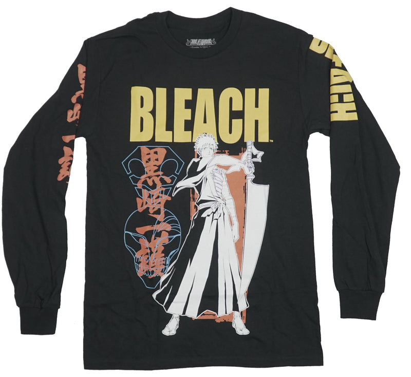 Bleach Long Sleeve Mens T-Shirt - Silhouette Styled Ichigo Solem Stance - Inmyparentsbasement.com